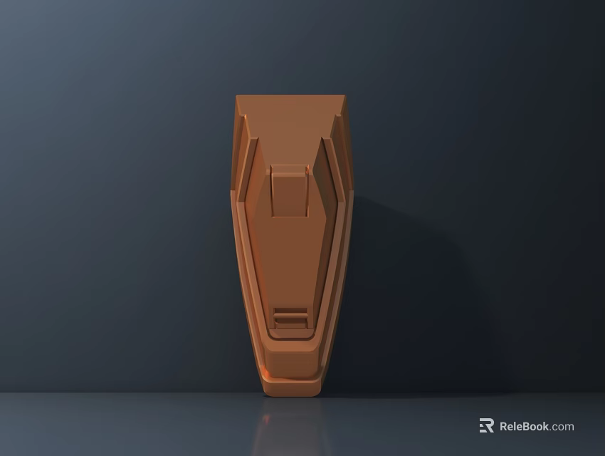 Orange Modern Architectural Exterior Wall Panel With Geometric Structural Design Elements 3d model 