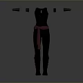 Game Movie Character Costume With Black Tank Top Red Belt And Daggers