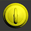 Man Holding Shiny Yellow Hook Container On Dark Background Surface