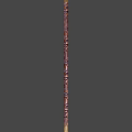 Ornate Carved Metallic Staff Weapon With Intricate Patterns And Golden Texture Details