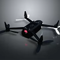 High Performance Black Quadcopter Drone With Propellers LED Lights And Control Panel