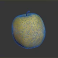 Juicy Fresh Ripe Yellow Apple With Shiny Surface On Gray Background