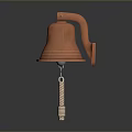 Vintage Red Bell Decoration With Metal Hook And Rope Clapper