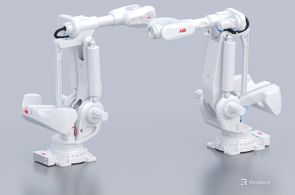Intelligent Industrial Robotic Arms ABB Automation With Precision And White Design 3d model 