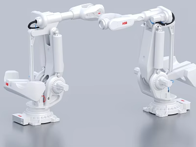 Intelligent Industrial Robotic Arms ABB Automation With Precision And White Design 3d model