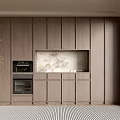 Modern Wooden Entryway Cabinet And Side Cabinet With Decorative Plant Design