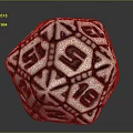 Black And White Polyhedral Dice With Geometric Patterns And Numbered Faces