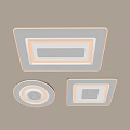 Modern Square And Round Ceiling Light With Illuminated LED Strips Design 3d model