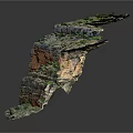 Natural Rocky Mountain Landscape With Layered Rock Formations And Green Vegetation