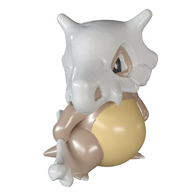 Cute Cartoon Dinosaur Plush Doll With White Shell Head Brown Body And Yellow Belly 3d model