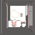Cute Modern Bathroom Interior Design With Bear Shaped Mirror Vanity And Toilet