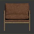 Stylish Modern Orange Armchair With Upholstered Fabric Seat And Wooden Frame