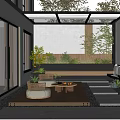 Modern courtyard landscape 3d model
