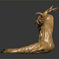 Modern Decorative Sculpture With Golden Tree Root Design And Circular Base