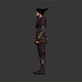 Detailed Male Fantasy 3D Character Wearing Crimson Outfit With Leather Straps And Boots