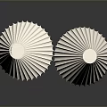 Two White Pleated Design Decorative Vases As Modern Home Furniture Pieces