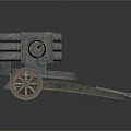 Vintage Multiple Barrel Wheeled Weapon With Metal Carriage And Old Fashioned Design