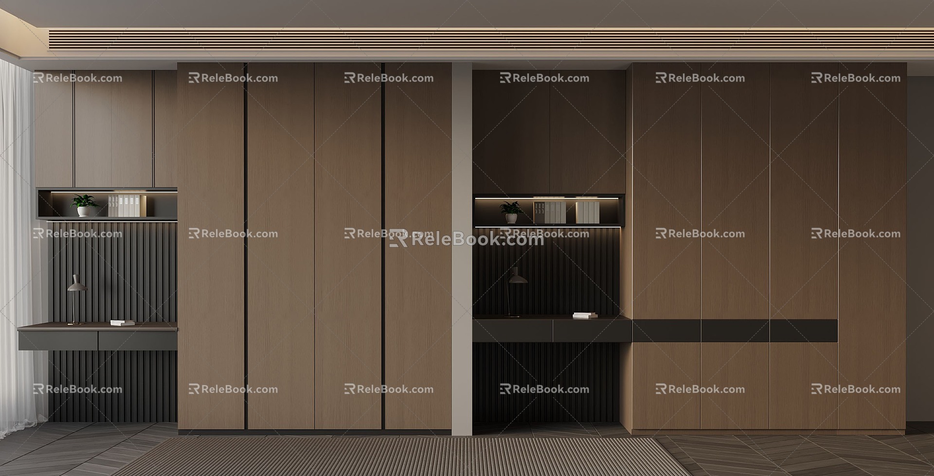 01 Wardrobe Italian Minimalist Wardrobe 3d model