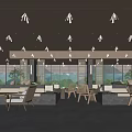 Modern Hotel Lobby Interior Design With Sofa Seating Wooden Tables And Green Plants
