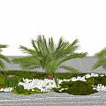 Modern cybals landscape plants 3d model