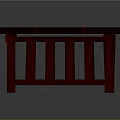 Red Square Wooden Table With Decorative Dark Stripe And Hollow Side Structure