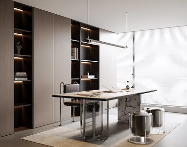 Modern Italian Home Study 3d model