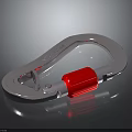 Durable Metal Carabiner With Silver Body And Red Knob For Hardware Tools