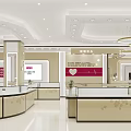 Elegant Jewelry Store Interior Design With Glass Display Cases Decorative Counters And Ceiling Lighting