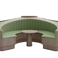 Stylish Modern Public Seating With Circular Multifunctional Sections In Various Color Tones 3d model