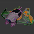 Futuristic Silver And Orange Spacecraft With Streamlined Design For Interstellar Travel