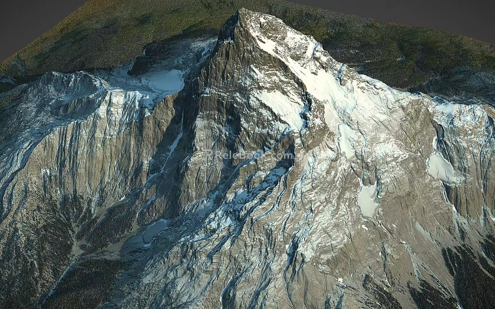 Snow Mountain Range Peak Terrain Mountain 3d model