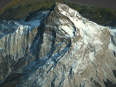 Snow Mountain Range Peak Terrain Mountain model