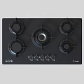 Modern Kitchen Gas Stove With Black Surface Multiple Burners And Control Knobs Appliance 3d model