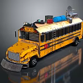 Modern School Bus Lifaving Bus Ambulance Armed School Bus 3d model