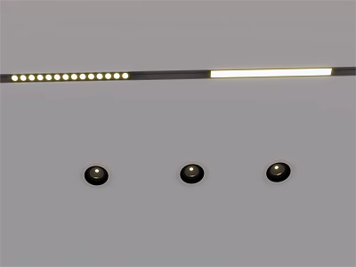 Contemporary Ceiling Downlights And Spotlights For Modern Home Illumination 3d model