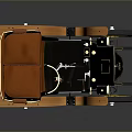Vintage Open Top Car With Brown Leather Seats And Yellow Spoked Wheels