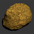 Golden Decorative Ornament Set With Rough Texture And Shiny Surface On Black Background