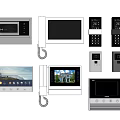 Various Video Doorbell Models With Screen In White And Gray Designs 3d model