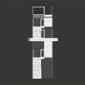 Modern Multi Level Staircase Design With Transparent Structure And Platforms In Architectural Model 3d model