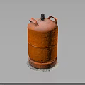 Orange LPG Gas Cylinder With Handles Portable Design For Household Use