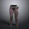 Women's Brown Leather Leg Guards With Metal Buckles And Long Decorative Tube Design