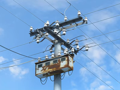Modern pole close-up 3d model