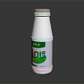 D Pure Milk Drink in White Bottle with Green and Red Label Design