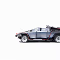 Detailed 3D Rendering of Concept Car With Exposed Engine Battery and Components