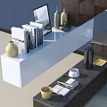 Modern Kitchen Featuring Dark And White Cabinets Countertop Sink And Stove