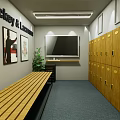 Spacious SPA Sauna Interior With Wooden Partitions And Gray Marble Walls