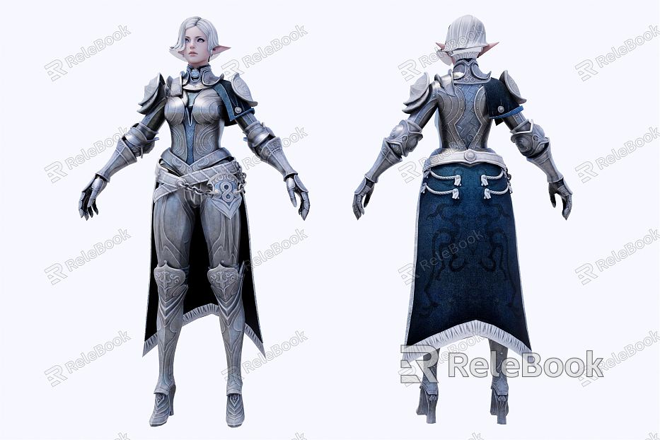 Modern game character with armor model