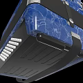 Elegant Blue Marble Accordion With Piano Keyboard Bellows And Control Buttons