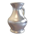 Modern Technology Exhibition Hall Featuring Shiny Silver Metallic Vase With Handle 3d model
