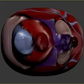 Human Heart as Thoracic Organ 3D Rendered Anatomical Model with Blue Blood Vessels
